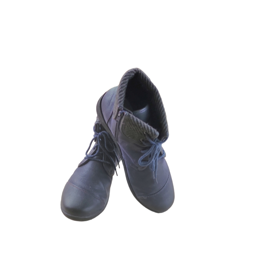 Clarks Cloudsteppers Lace-up Blue Sillian Frey Ankle Boot Size 8.5